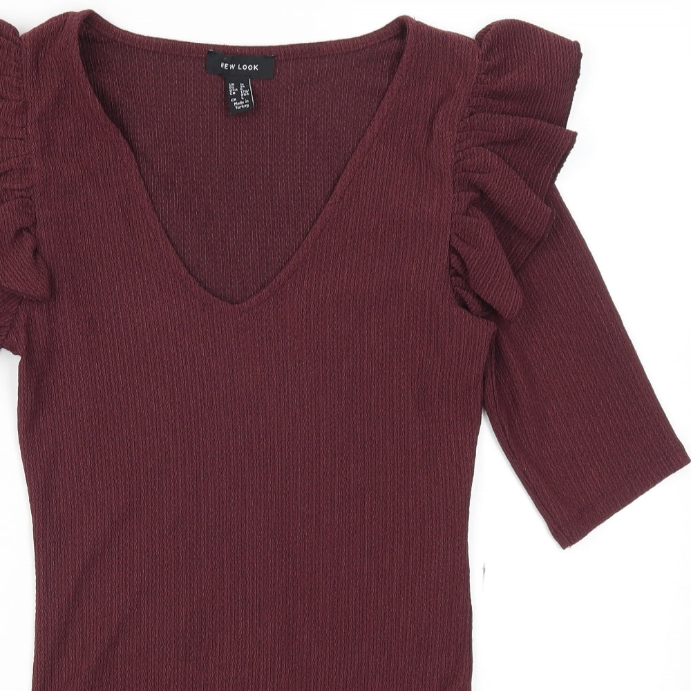 New Look Womens Red   Bodysuit One-Piece Size 10