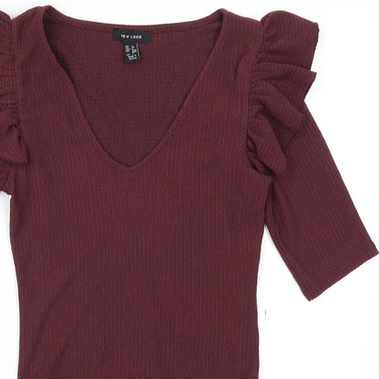 New Look Womens Red   Bodysuit One-Piece Size 10