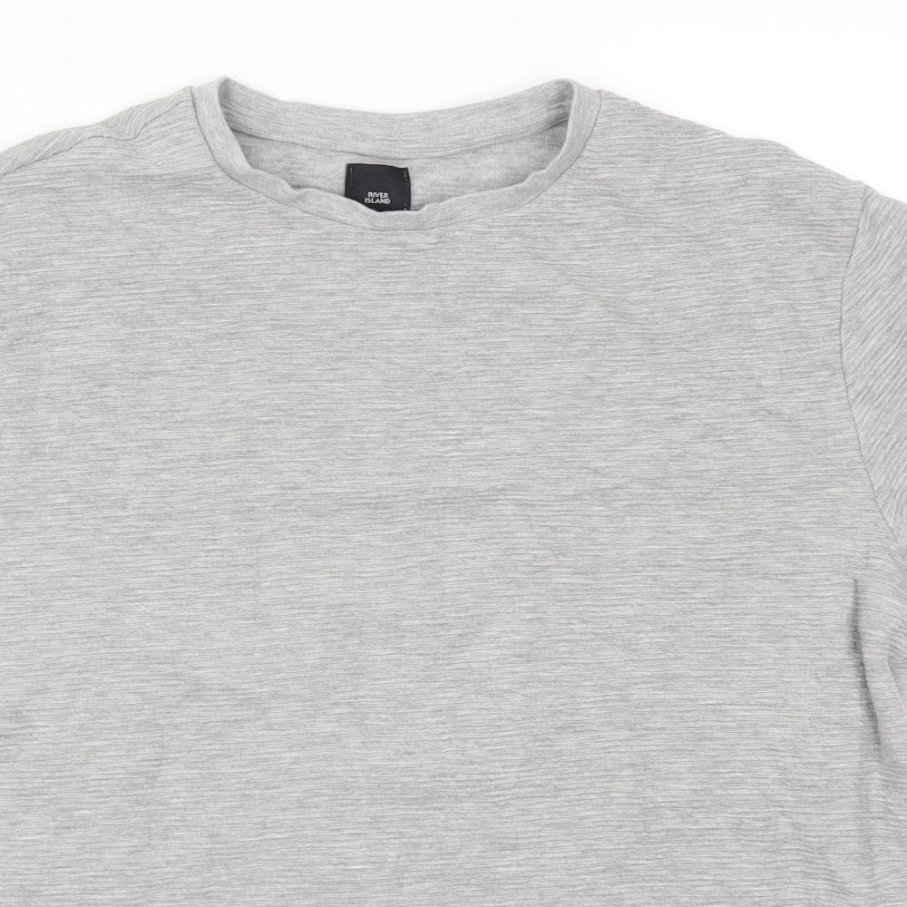 Womens UK Size M River Island Grey Basic T-Shirt