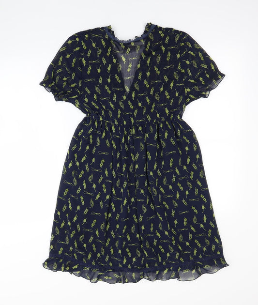 159 ma Womens Blue Polka Dot  Mini  Size M