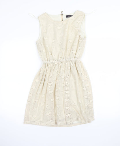 jasmine Womens Beige   Fit & Flare  Size 8