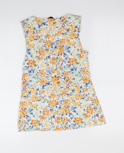 F&F Womens White Floral  Basic Tank Size 6