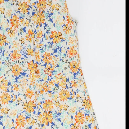 F&F Womens White Floral  Basic Tank Size 6