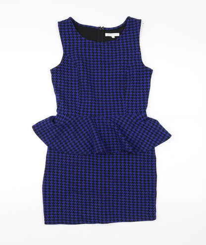 Glamorous Womens Blue Herringbone  Mini  Size 8