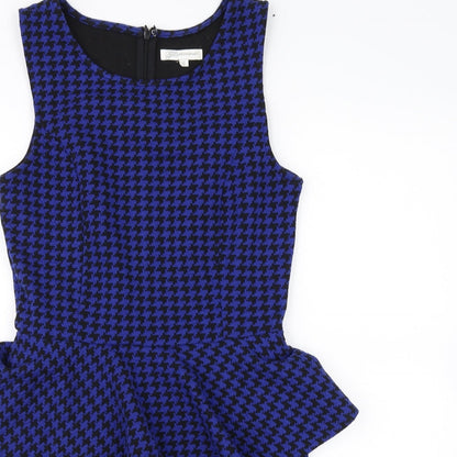 Glamorous Womens Blue Herringbone  Mini  Size 8