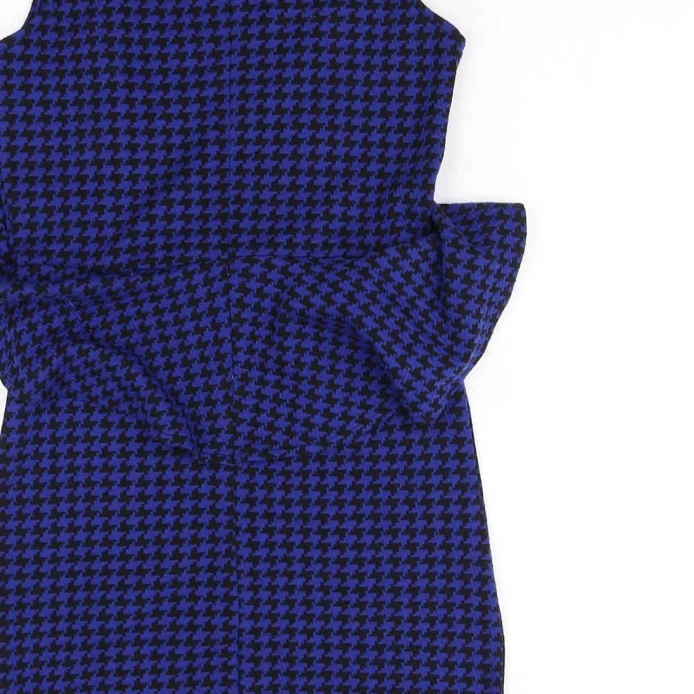Glamorous Womens Blue Herringbone  Mini  Size 8