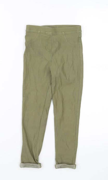 Preworn Girls Green   Jegging Trousers Size 4 Years