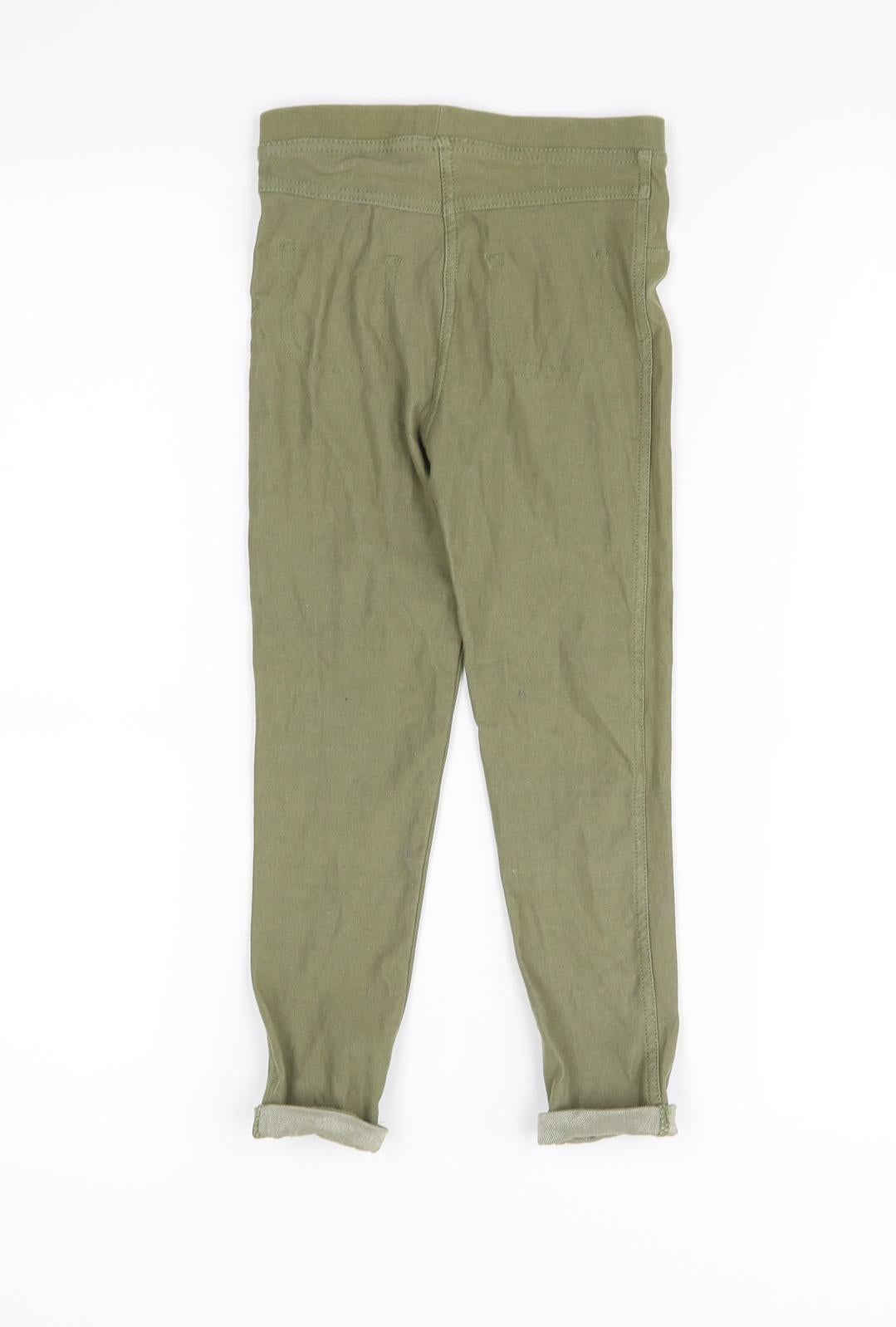 Preworn Girls Green   Jegging Trousers Size 4 Years
