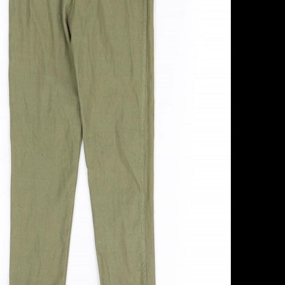 Preworn Girls Green   Jegging Trousers Size 4 Years