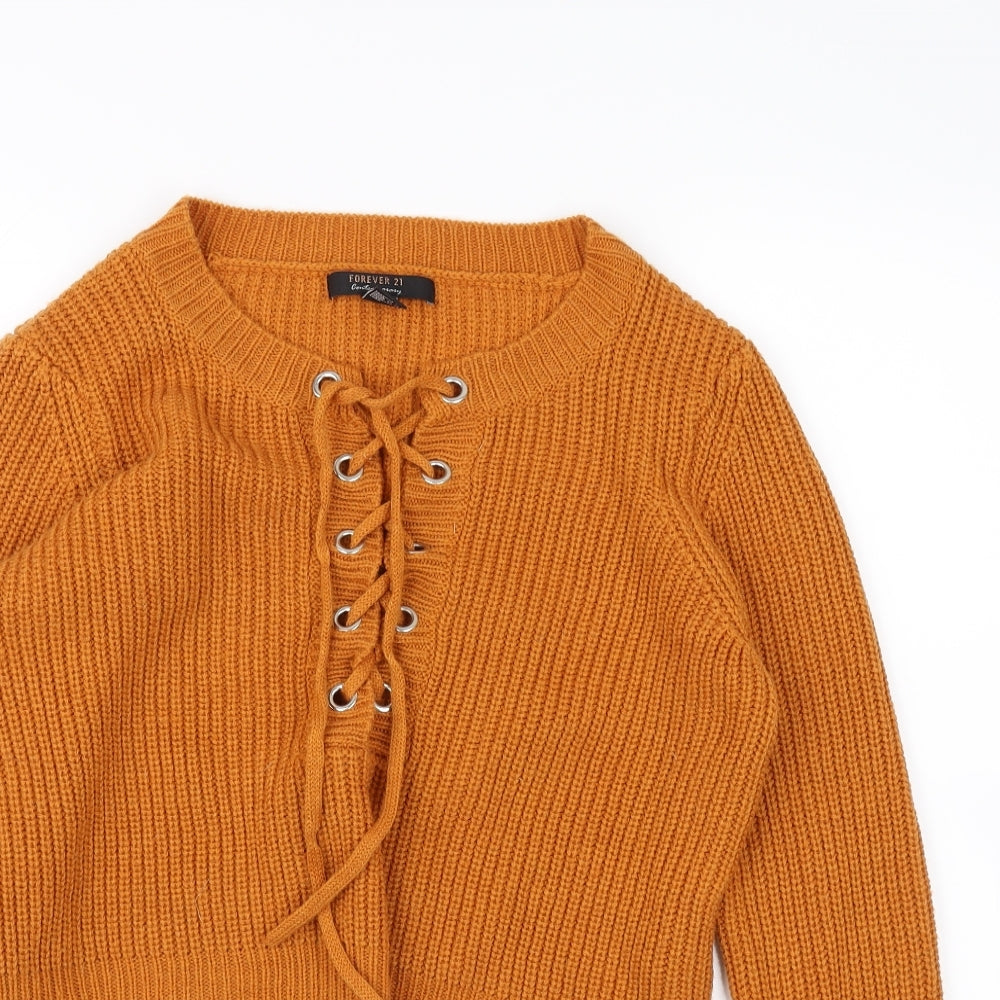 FOREVER 21 Womens Orange   Pullover Jumper Size M