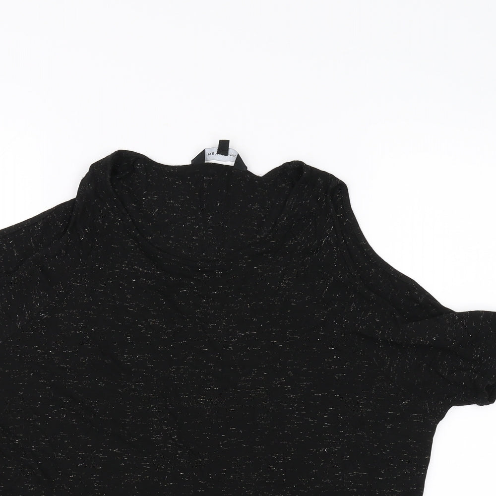 Womens UK Size 12 New Look Black Basic T-Shirt