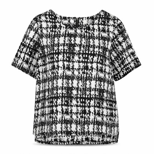Womens UK Size 12 Papaya Black Basic Blouse