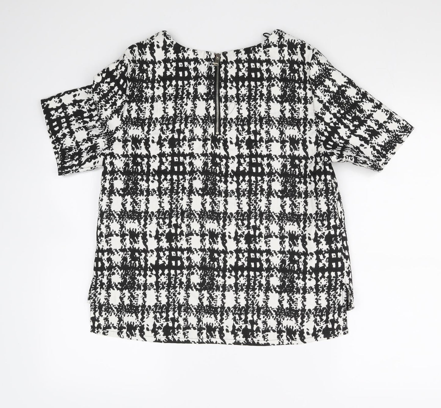 Womens UK Size 12 Papaya Black Basic Blouse