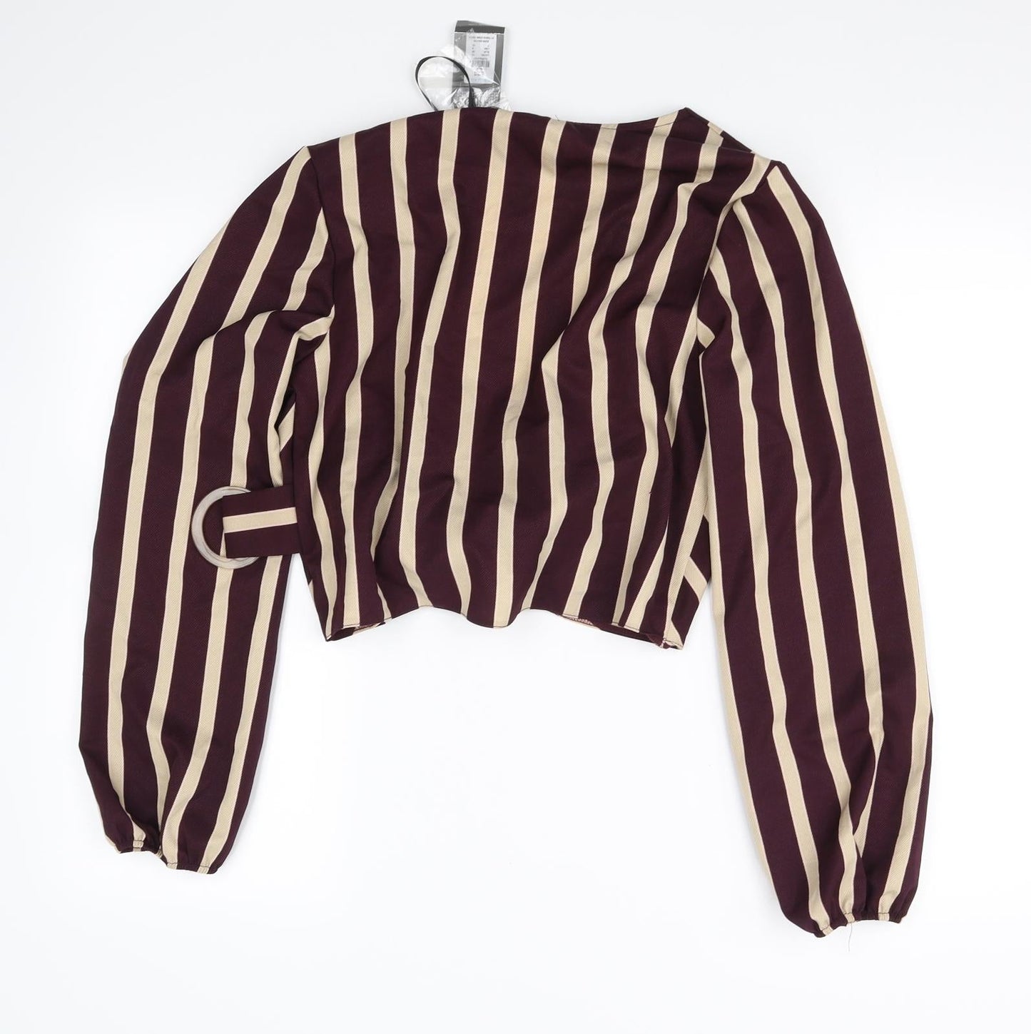 Primark Womens Purple Striped  Cropped Blouse Size 10