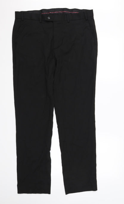 Womens UK Size 36 in Preworn Regular Fit Dress Pants Black Trousers