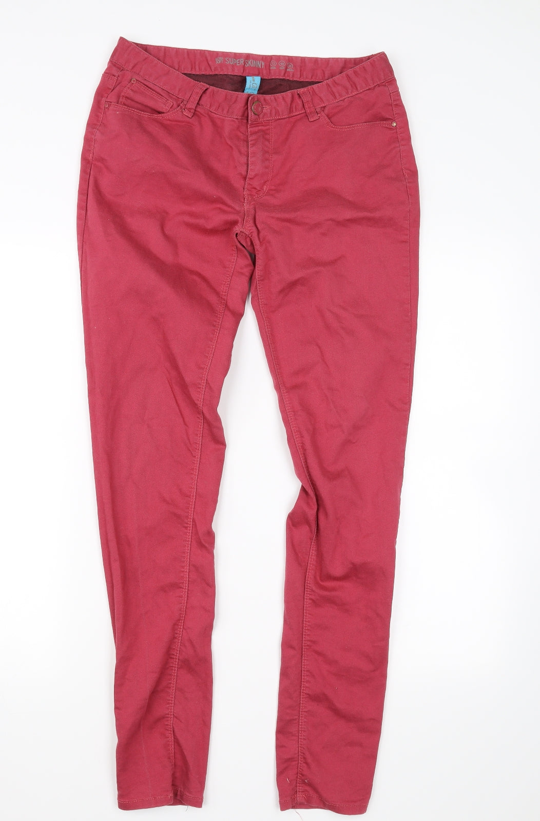 denim& co Womens Red   Skinny Jeans Size 12 L28 in