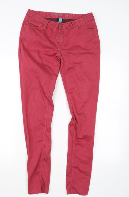 denim& co Womens Red   Skinny Jeans Size 12 L28 in