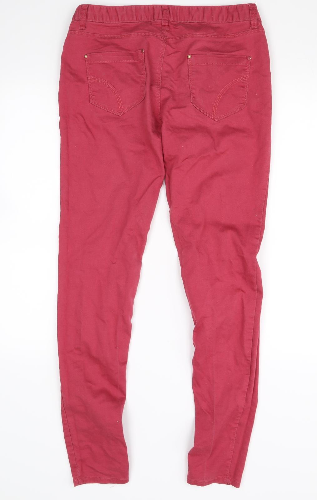 denim& co Womens Red   Skinny Jeans Size 12 L28 in