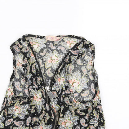 Womens UK Size S Krisp Black Basic Blouse