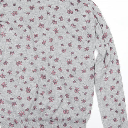 Atmosphere Womens Grey Floral Knit Cardigan Jumper Size 4