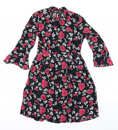 Atmosphere Womens Black Floral  Fit & Flare  Size 8