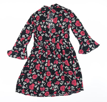 Atmosphere Womens Black Floral  Fit & Flare  Size 8