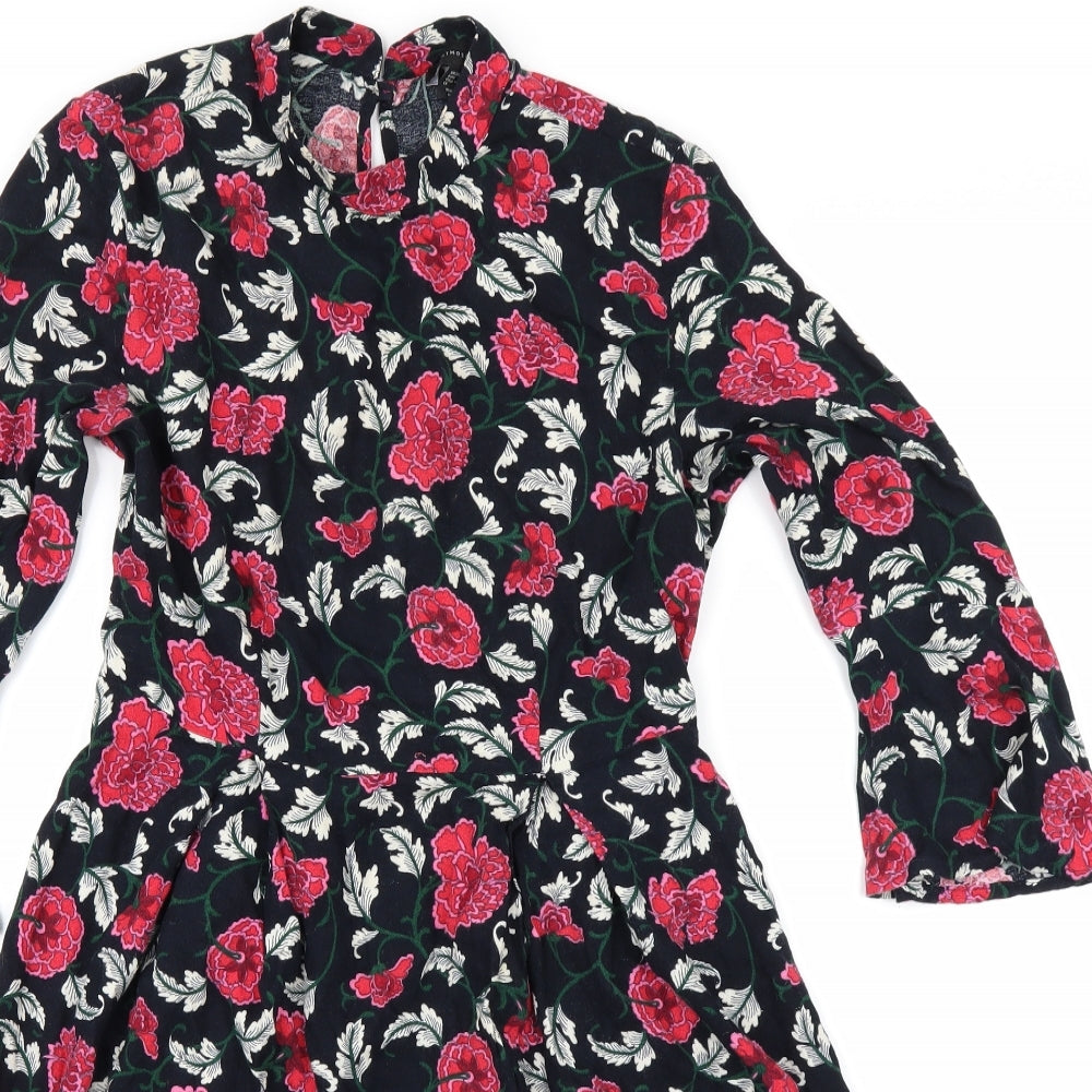 Atmosphere Womens Black Floral  Fit & Flare  Size 8