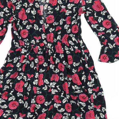 Atmosphere Womens Black Floral  Fit & Flare  Size 8
