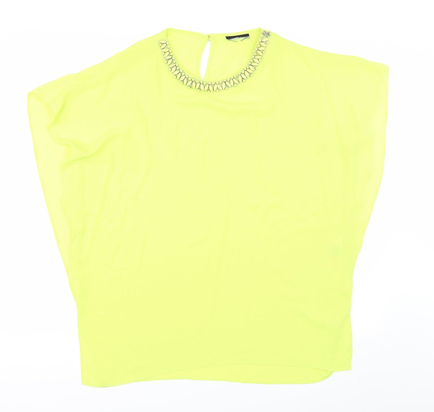 Womens UK Size M Preworn Green Basic Blouse