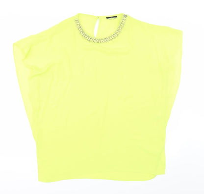 Womens UK Size M Preworn Green Basic Blouse