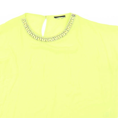 Womens UK Size M Preworn Green Basic Blouse