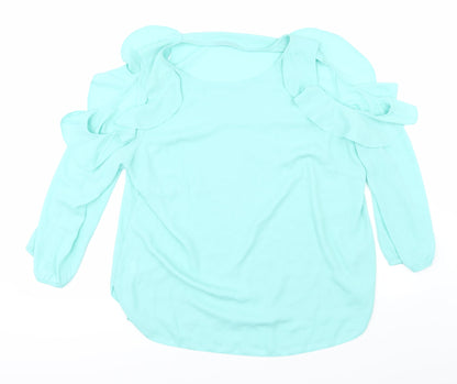 Womens UK Size 16 Preworn Green Basic Blouse
