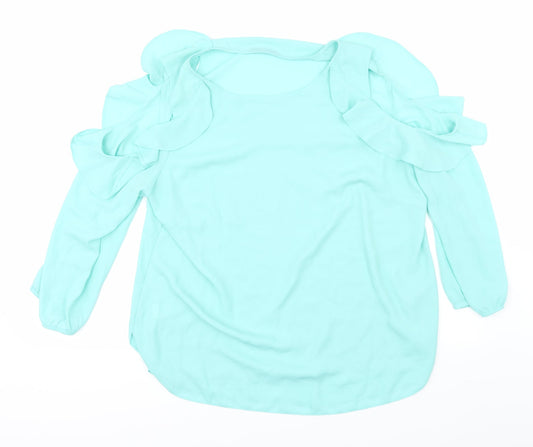 Womens UK Size 16 Preworn Green Basic Blouse