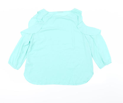 Womens UK Size 16 Preworn Green Basic Blouse