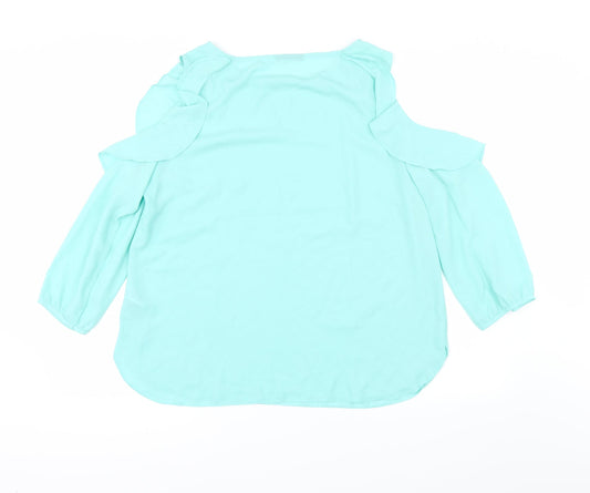Womens UK Size 16 Preworn Green Basic Blouse