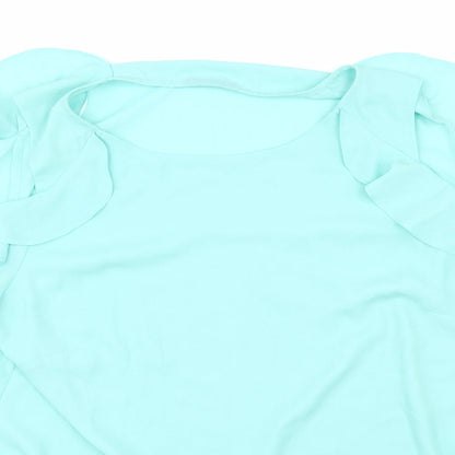 Womens UK Size 16 Preworn Green Basic Blouse