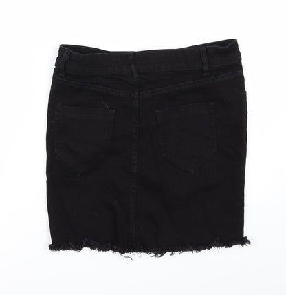 Oromiss Womens Black  Denim Straight & Pencil Skirt Size 30 in