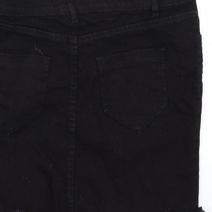 Oromiss Womens Black  Denim Straight & Pencil Skirt Size 30 in