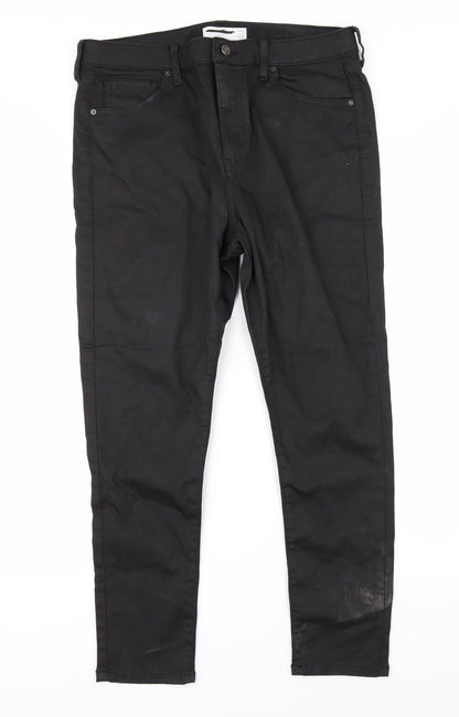 Womens UK Size 34 in Preworn Regular Fit Straight Black Jeans