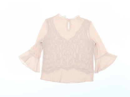 Womens UK Size 8 River Island Pink Basic Blouse