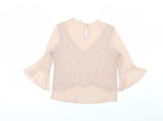 Womens UK Size 8 River Island Pink Basic Blouse