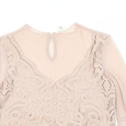 Womens UK Size 8 River Island Pink Basic Blouse