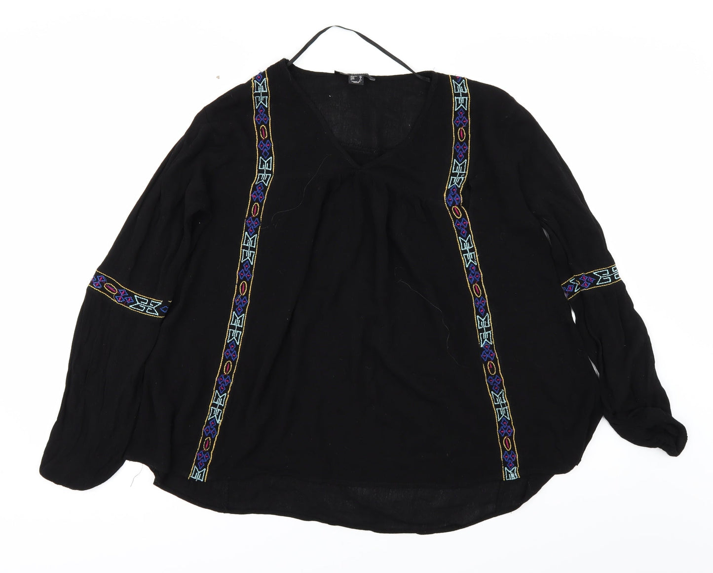 Womens UK Size 10 Atmosphere Black Basic Blouse