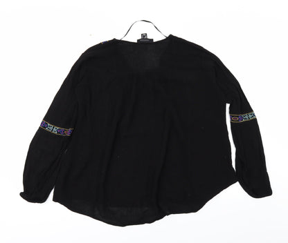 Womens UK Size 10 Atmosphere Black Basic Blouse
