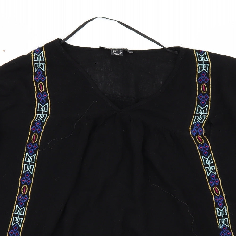 Womens UK Size 10 Atmosphere Black Basic Blouse