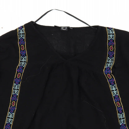 Womens UK Size 10 Atmosphere Black Basic Blouse