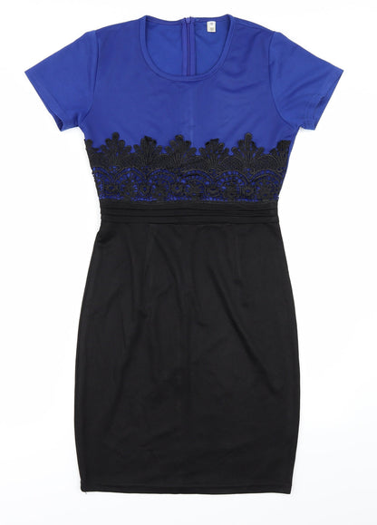 Preworn Womens Blue Colourblock  Shift  Size M