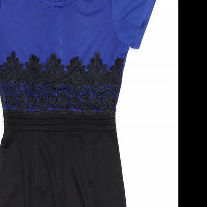 Preworn Womens Blue Colourblock  Shift  Size M