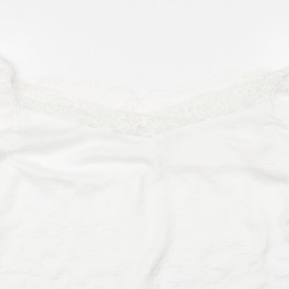 Womens UK Size L Preworn White Basic Blouse