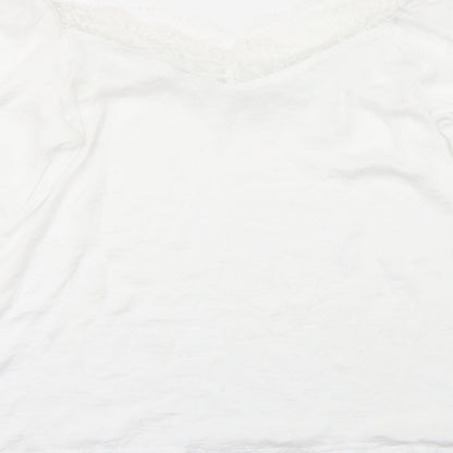 Womens UK Size L Preworn White Basic Blouse
